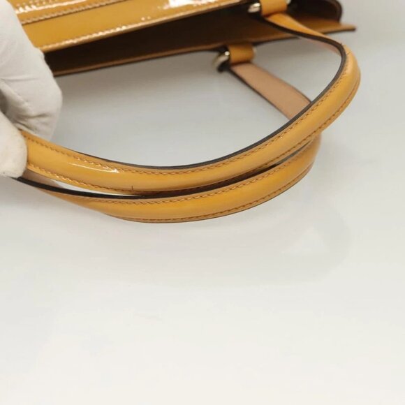 GUCCI GG Canvas Hand Bag Enamel Yellow Gold - Picture 8 of 15